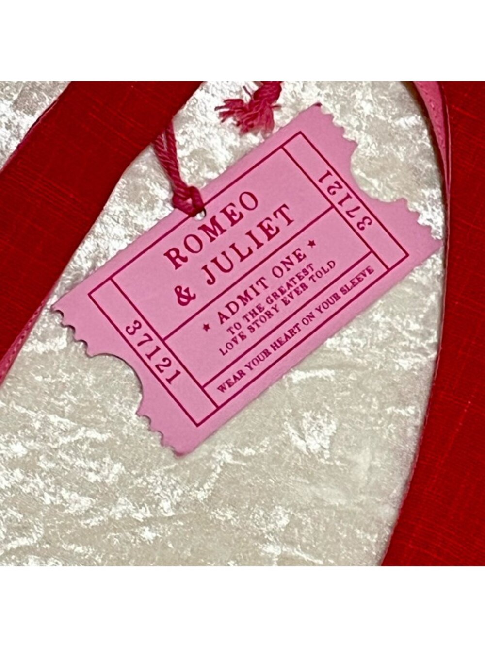 Heart-Shaped Red Tote With Wherefore Art Thou text Inspired By Romeo and Juliet - Picture 4 of 4